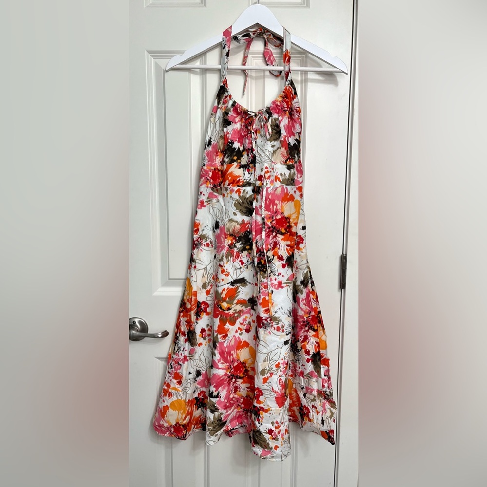 Romy Monica Floral Halter Dress NWT